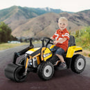 12V Kids Ride on Road Roller with Remote Control and LED Lights Yellow